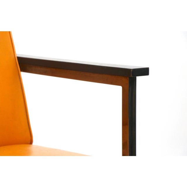 Orange Mid Century Paddle Arm Chair After Nelson For Sale - Image 8 of 13