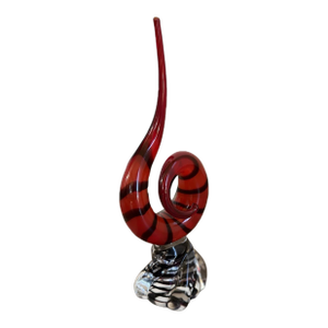 Vintage MCM Murano Style Glassware 13" Twisted Swirl Spiral Abstract Glass Sculpture