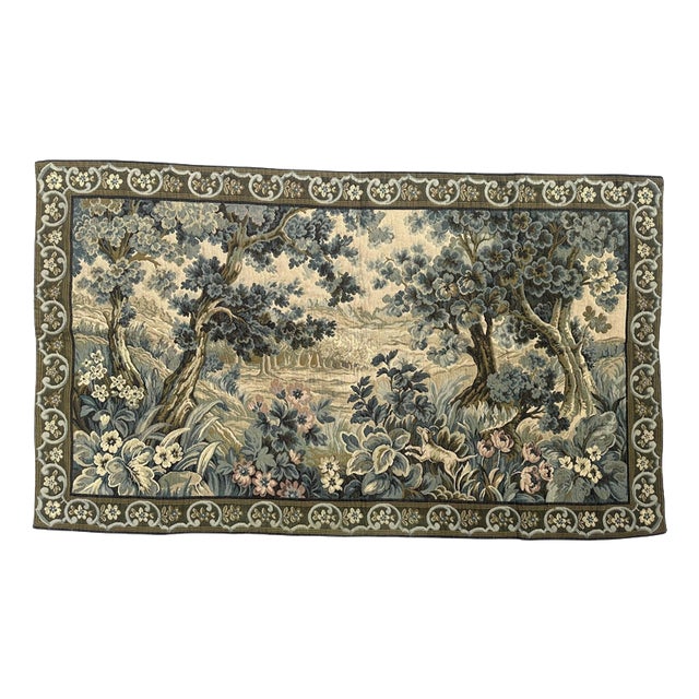 Mid-Century French Jacquard Tapestry in the style of Aubusson, 1960s For Sale