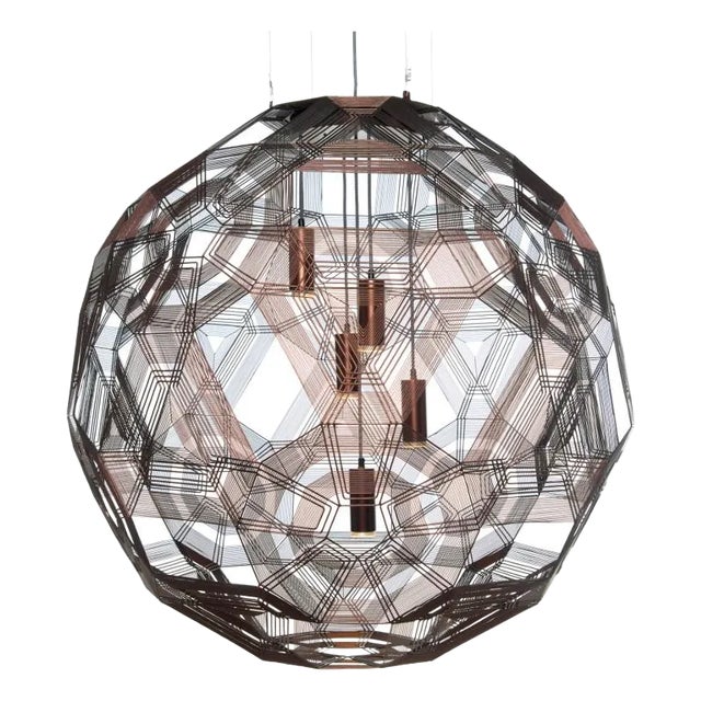 Galvanized Iron Wire Pendant, Black - Zattelite 10 by Schema for Oggetti For Sale