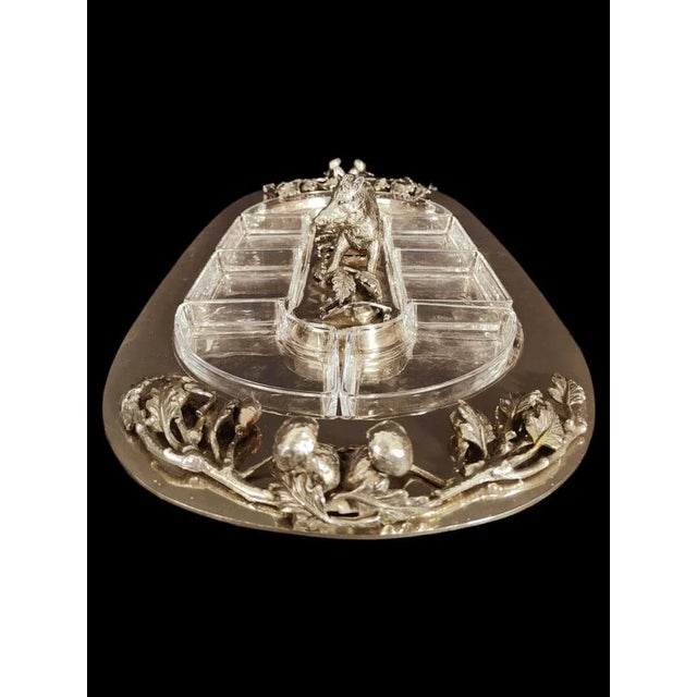 Italian Silver Metal Centerpiece, 1970s For Sale - Image 5 of 12