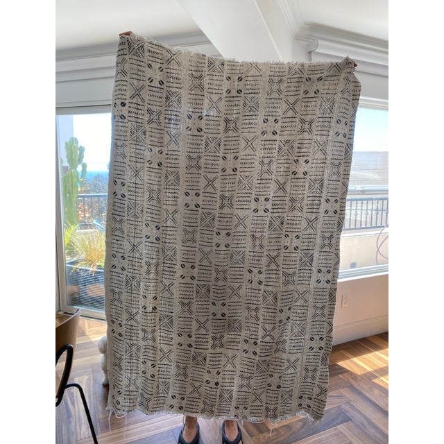 Mali textile Vintage - African indigo mud cloth. Hand-dyed natural indigo. Cotton throw Great condition. One of a kind 44"...
