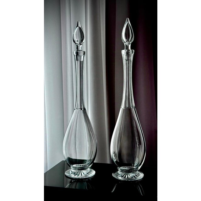 Antique Clear Glass Teardrop Decanters, 1890s, Set of 2 For Sale - Image 6 of 16