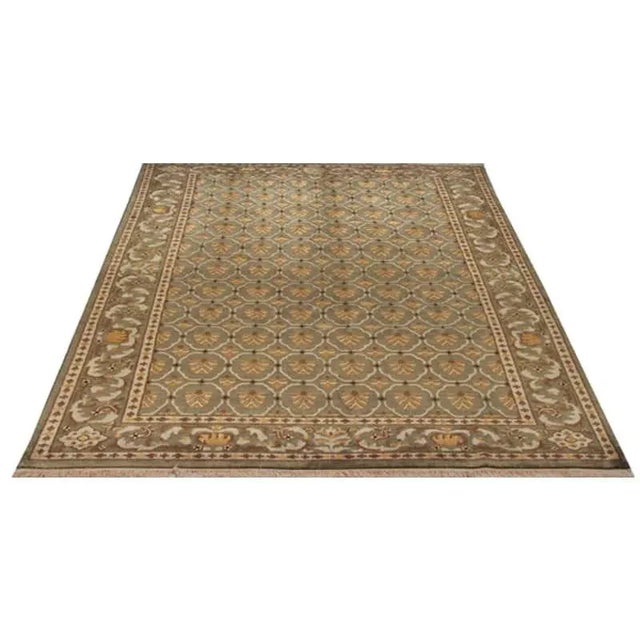 Handwoven Tibetan Style Wool and Silk Area Rug 6'1"×8'9" For Sale - Image 4 of 6