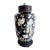 Antique Chinese Famille Noir Kangxi Qing Era Blossom Porcelain Vase W/ Jade Lid For Sale