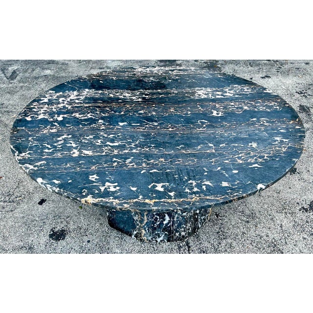 Stone Vintage Black Marble Dining Table For Sale - Image 7 of 12