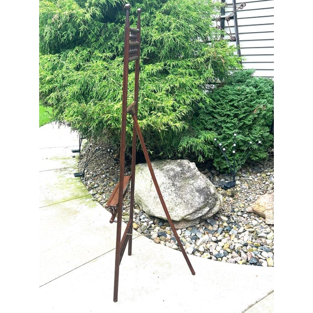 Wood Late 19th Century, Victorian, Walnut, Stick and Ball, Display Easel With Brass Chain For Sale - Image 7 of 9
