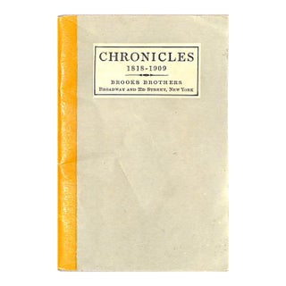 Brooks Brothers Chronicles 1818-1909 For Sale