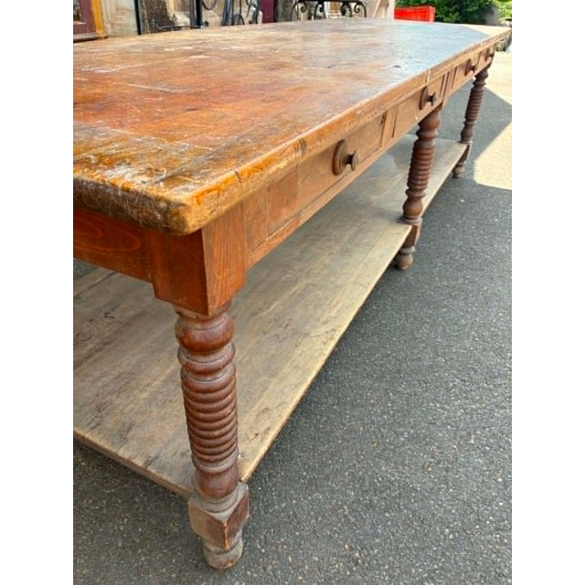 Brown Vintage Drapers Table, 1920s For Sale - Image 8 of 14