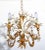 Victorian Italian Hollywood Regency Gilt Tole Lily Four-Light Chandelier, 1960s For Sale - Image 3 of 13