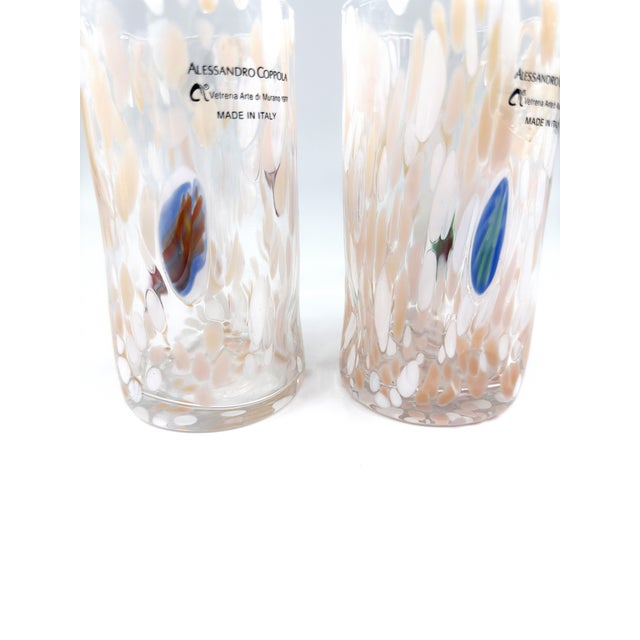 Hand Blown Alessandro Coppola Murano Art Glass Tumblers Handcrafted in Italy - Set of 5 For Sale In New York - Image 6 of 12