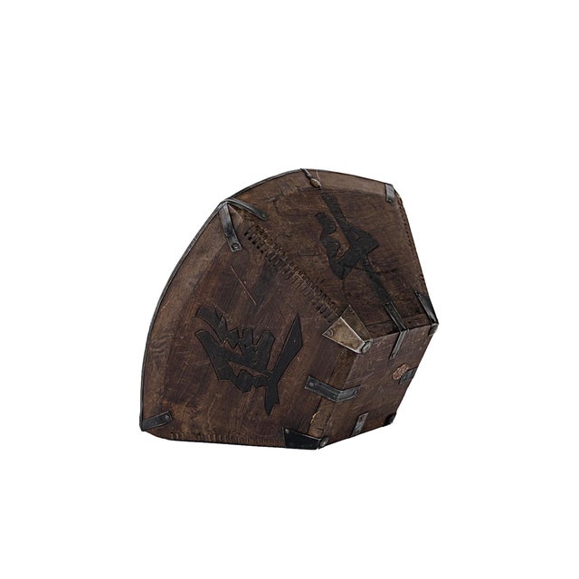 Vintage Antique Chinese Wooden Grain Bucket (Small) For Sale - Image 4 of 11