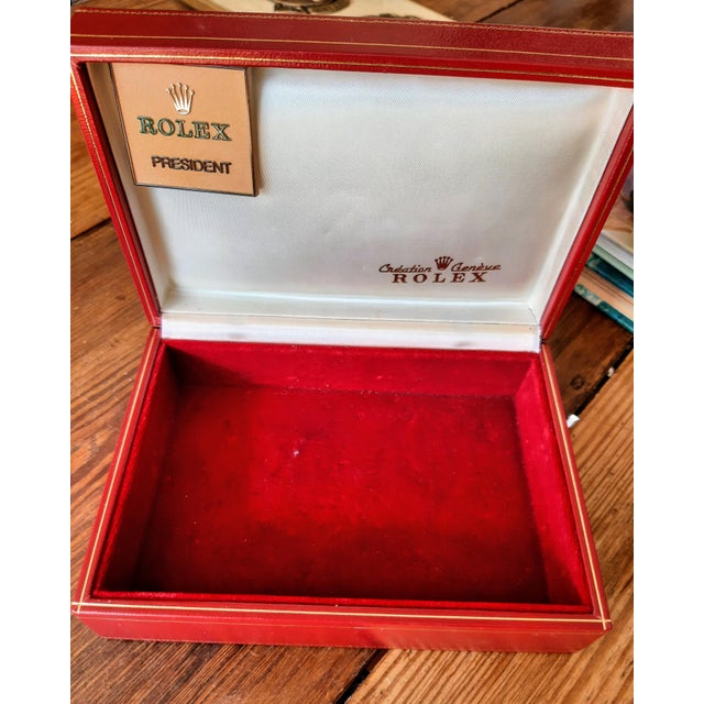 Vintage Presidential Rolex Watch Box With Tapestry For Sale - Image 11 of 16