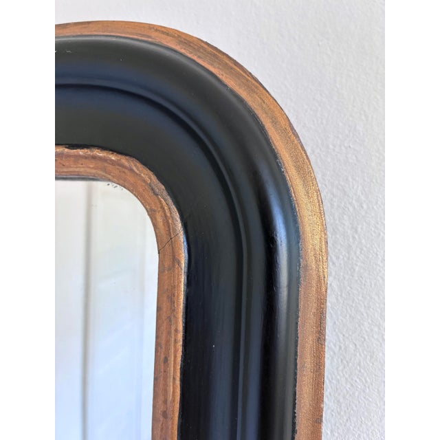 Antique French Louis Philippe Full Length Mirror – Black and Gold, Late 19th Century For Sale - Image 6 of 9