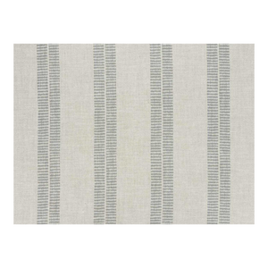 Clay McLaurin Band Mineral Gray Ivory Textured Geometric Linen Upholstery Fabric