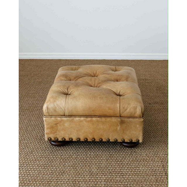 Vintage Ralph Lauren Leather Writer's Ottoman For Sale - Image 16 of 16