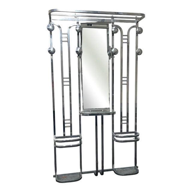 Large Art Deco Chrome-Plated Coat Rack, France, 1920s For Sale
