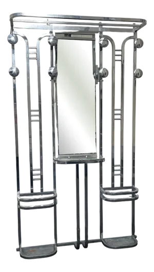 Large Art Deco Chrome-Plated Coat Rack, France, 1920s