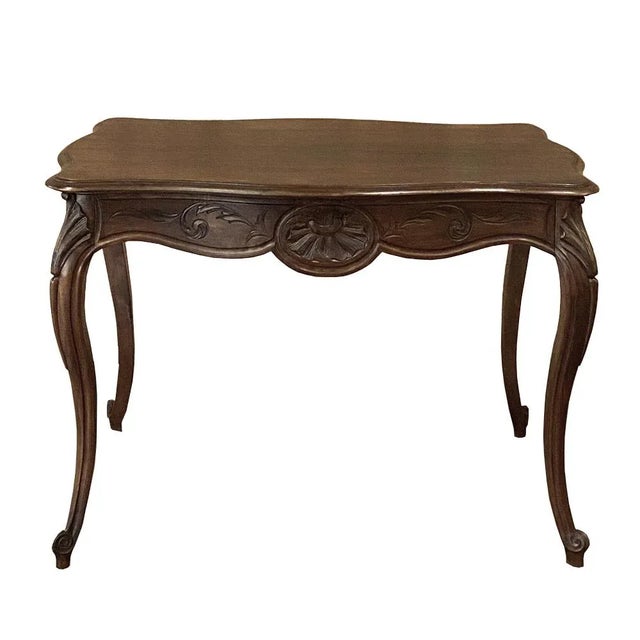 19th Century French Louis XV Hand-Carved Walnut End Table For Sale - Image 13 of 13