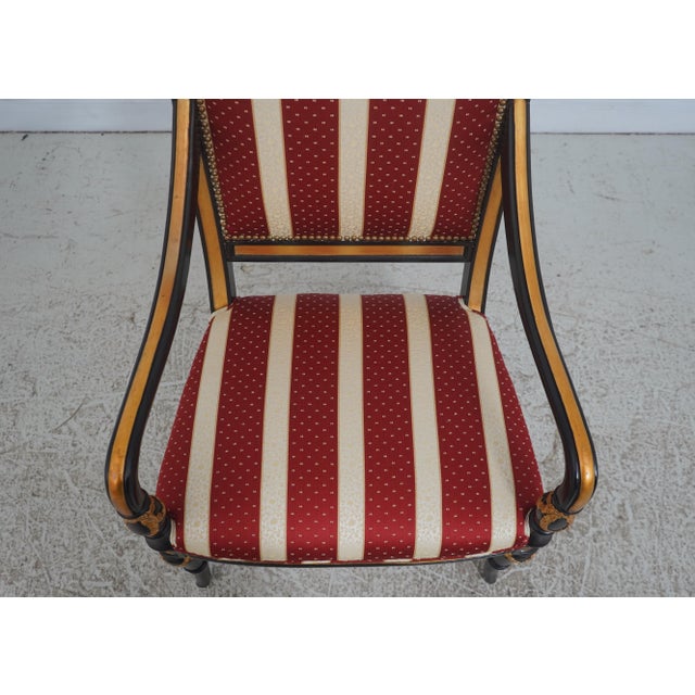 Textile Pair of Ferguson Copeland Ebony & Gold Leaf Armchairs For Sale - Image 7 of 18