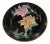 1980s Vintage Floral Asian Influence Hand Painted Dish For Sale
