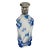 19th Century French Small Crystal Clear and Blue Overlay Scent Bottle with Silver Cap For Sale