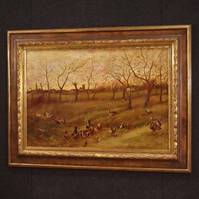 Italian Artist, Bucolic Landscape, 1950, Oil on Canvas For Sale - Image 14 of 16