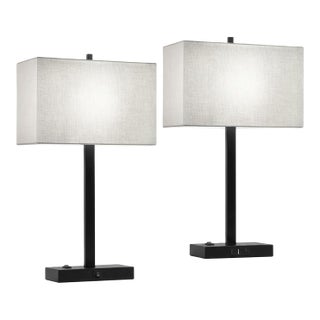Touch Bedside Lamps Usb Outlet Dimmable Set - a Pair For Sale