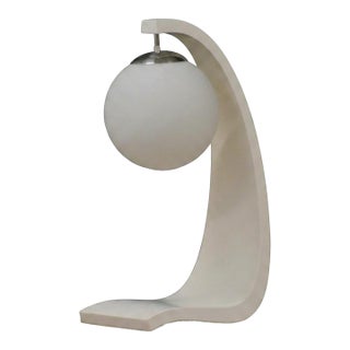 1970s White Mid Century Table Lamp by Jack Haywood for Modeline For Sale