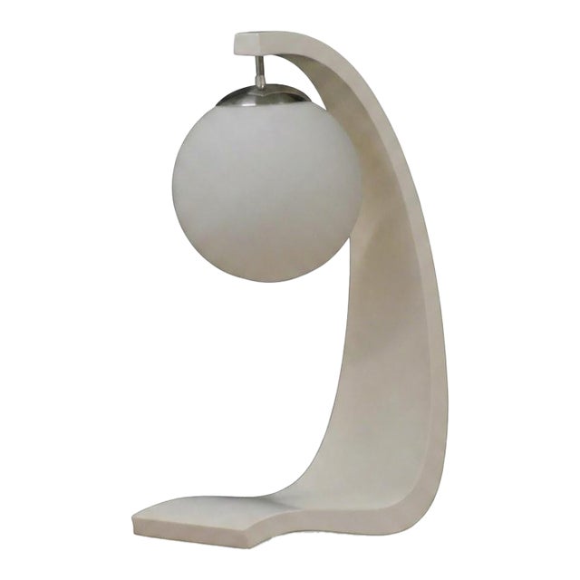 1970s White Mid Century Table Lamp by Jack Haywood for Modeline For Sale