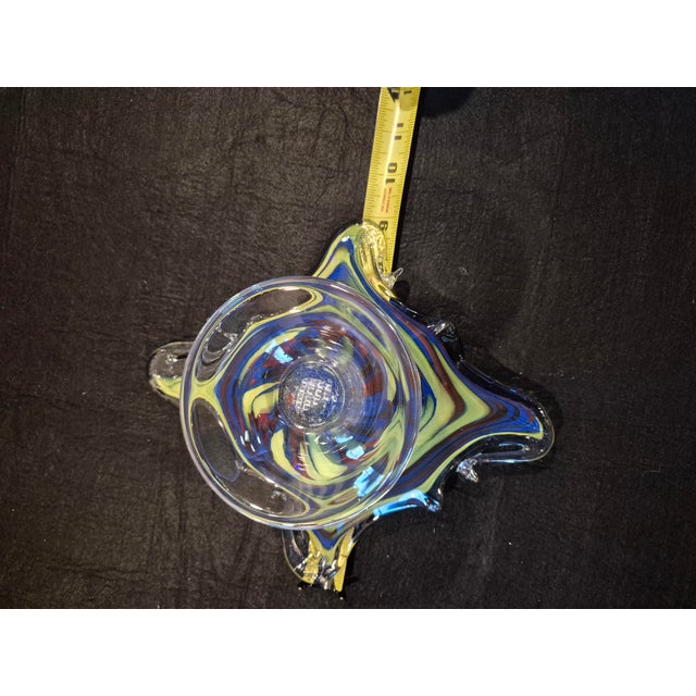 Glass Mid 20th Century Italian Murano Style Sculptural Art Glass Bowl For Sale - Image 7 of 9