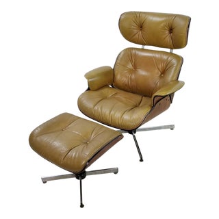 Mid Century Plycraft Mid-Century Lounge Chair & Ottoman - 2 Pieces For Sale