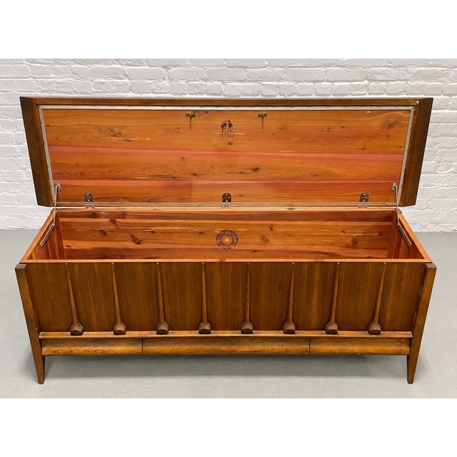Mid Century Modern Sculptural Walnut Commode | Cabinet With Brutalist Style Wood Details, C. 1960s For Sale - Image 10 of 16