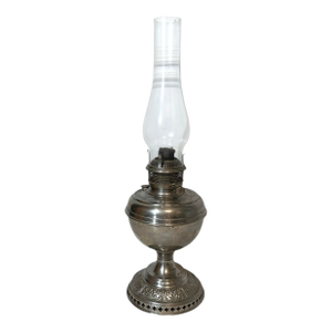 Vintage Nickel-PlatedKerosene Oil Lamp by Bradley & Hubbard