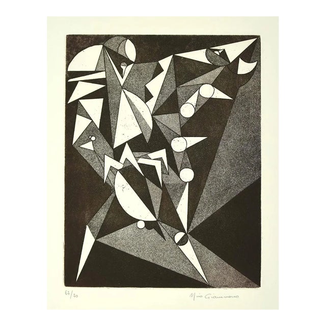 Unknown - Composition - Original Etching on Paper by Mario Gianmarco - 20th Century For Sale
