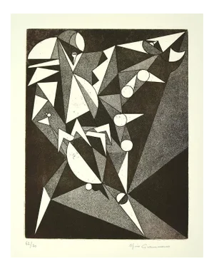 Unknown - Composition - Original Etching on Paper by Mario Gianmarco - 20th Century