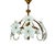 Art Deco Vintage Murano Style Glass Daisy Chandelier With Handcrafted White Floral Details For Sale - Image 3 of 16