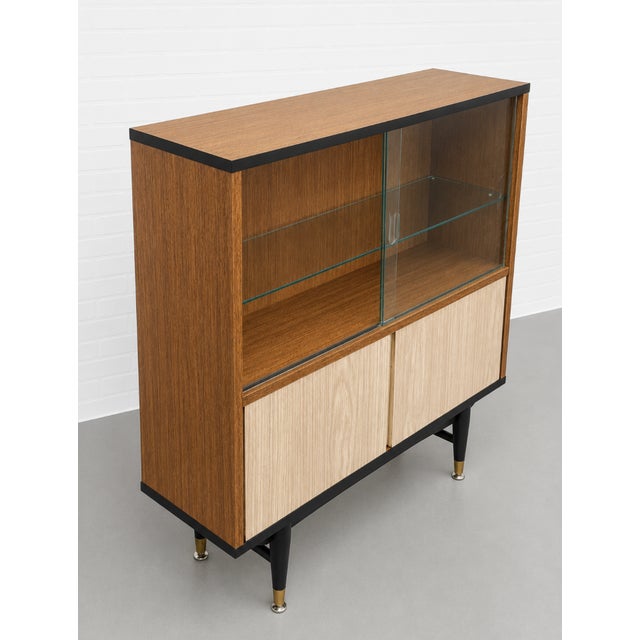 Mid Century Modern Display Cabinet | Walnut & Melamine Bookcase by Berry Furniture, Made in England, C. 1960’s For Sale - Image 11 of 15