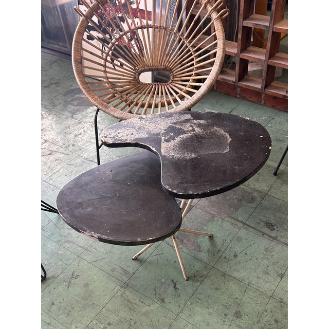 Free-Form Metal and Wood Coffee Table from the 1950s For Sale - Image 3 of 8