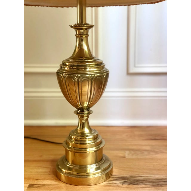 Stiffel MidCentury Brass Urn Table Lamp and Shade Chairish