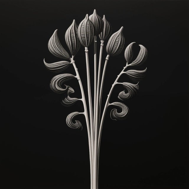 Contemporary 20' X 20' 'Equisetum Hyemale' - Black and White Limited Edition Botanical Photograph Print, Unframed For Sale - Image 3 of 3