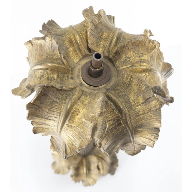 Metal Mid-Century Hollywood Regency Gilt Metal Lamp Base For Sale - Image 7 of 9