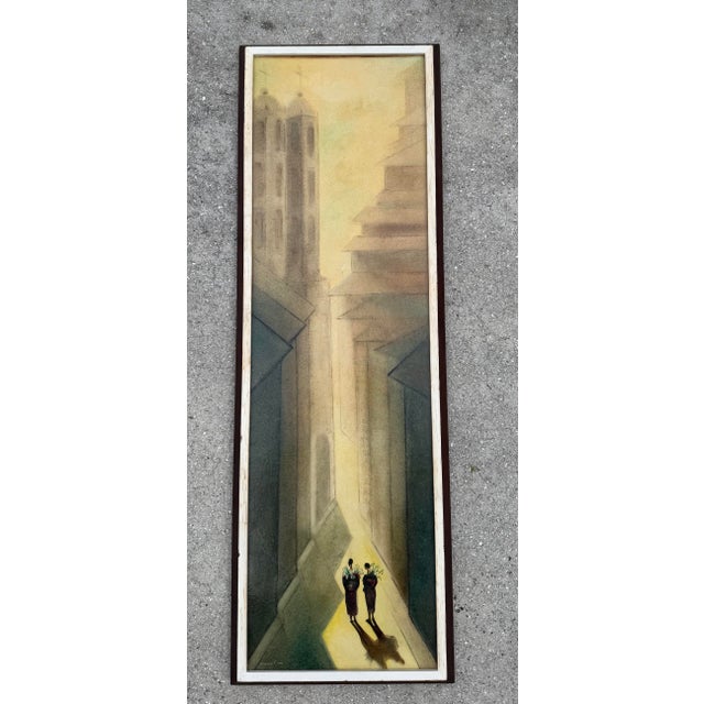 Original incised work on paper by Mexican modernist artist Mario López Cano (1928–2006), signed “Mario Cano,” an alternate...
