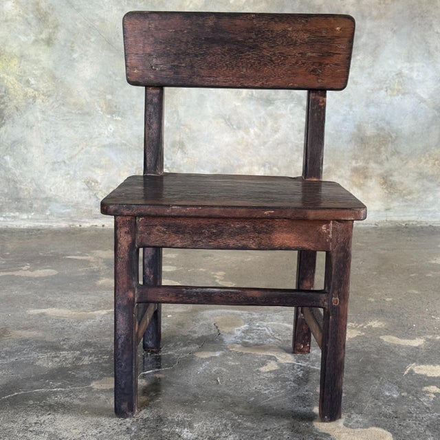 Small Vintage Indonesian Teak Children's Chair, 1950s For Sale - Image 6 of 11