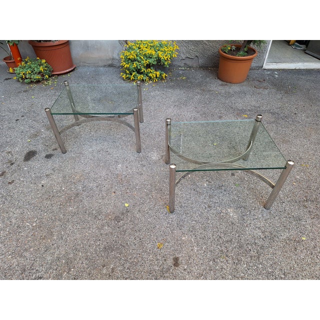 1970s Coffee Table in Chrome with Glass Top, 1970s For Sale - Image 5 of 15