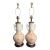 Pair of Large Vintage Crackle Glaze Porcelain Table Lamps With Brass Accents For Sale