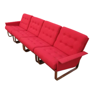 1960s Kai Kristiansen for Magnus Olesen Danish Rosewood 4 Piece Sofa