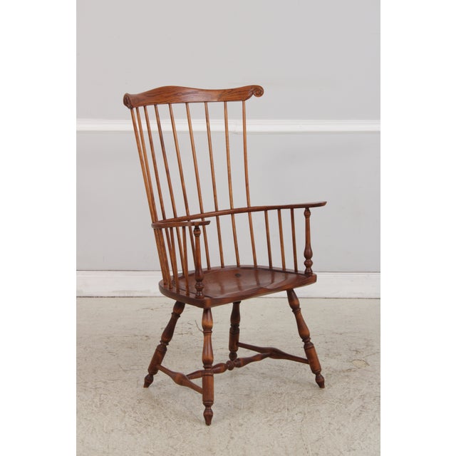 Traditional Dr Dimes High Fan Back Windsor Armchair For Sale - Image 3 of 18