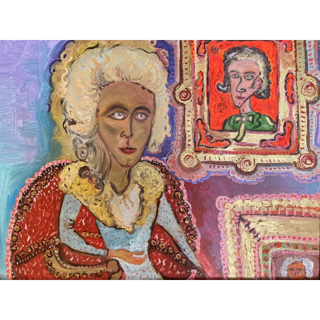 Impressionist Textured Painting on Canvas by Serg Graff, Portrait of Elizabeth Hamilton, Coa For Sale - Image 3 of 10