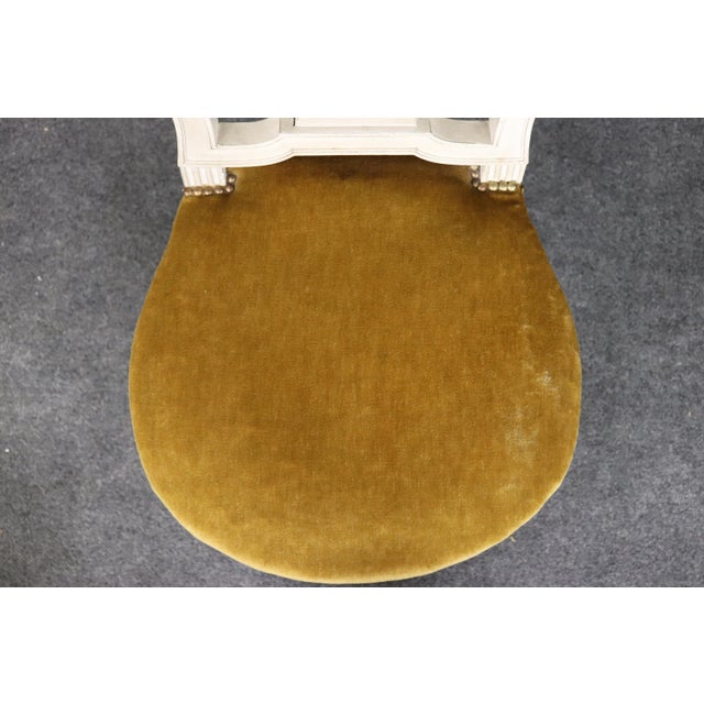 Wood Set of 8 French Louis XVI Painted Balloon Back Maison Jansen Attri Dining Chairs For Sale - Image 7 of 11